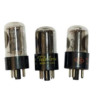 Vintage Lot of 3 Electron Vacuum Tubes 6W4GT Radio AMP Audio Not Tested As Is